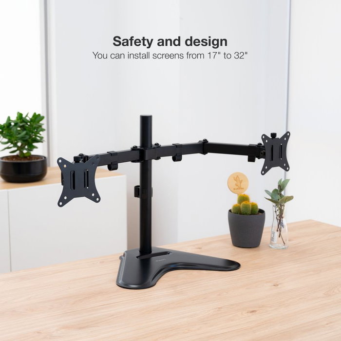 Tooq Soporte de Mesa para 2 Monitores DB1702TN-B Negro Tooq Soporte de Mesa para 2 Monitores DB1702TN-B Negro
